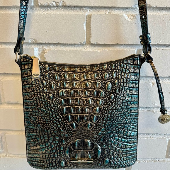 Brahmin Handbags - Brahmin Turquoise Embossed Crossbody Bag